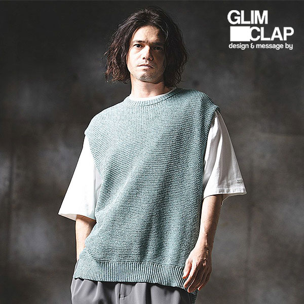 2026 春夏 1st 先行予約 1月下旬～2月上旬入荷予定 GLIMCLAP グリムクラップ Soft Gauge Knit Vest メンズ ベスト 送料無料 キャンセル不可