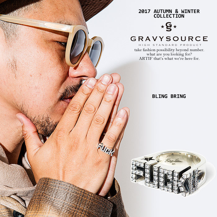 GRAVYSOURCE グレイビーソース BLING BRING gravysource 2017 秋 冬 メンズ リング 指輪 ロゴ ストーン ストリート 送料無料｜ＡＲＴＩＦ 29,304円