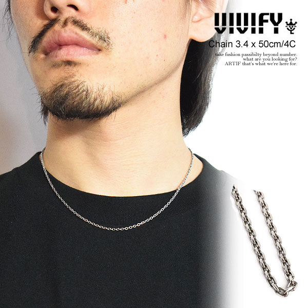VIVIFY ビビファイ Chain 3.4 x 50cm/4C メンズ ネックレス ネックレスチェーン アズキチェーン 送料無料