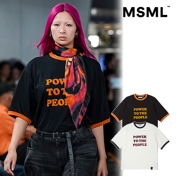 2026 春夏 先行予約 3月中旬～下旬入荷予定 MSML エムエスエムエル POWER TO THE PEOPLE RINGER T SHIRT Tシャツ 送料無料 キャンセル不可｜ＡＲＴＩＦ