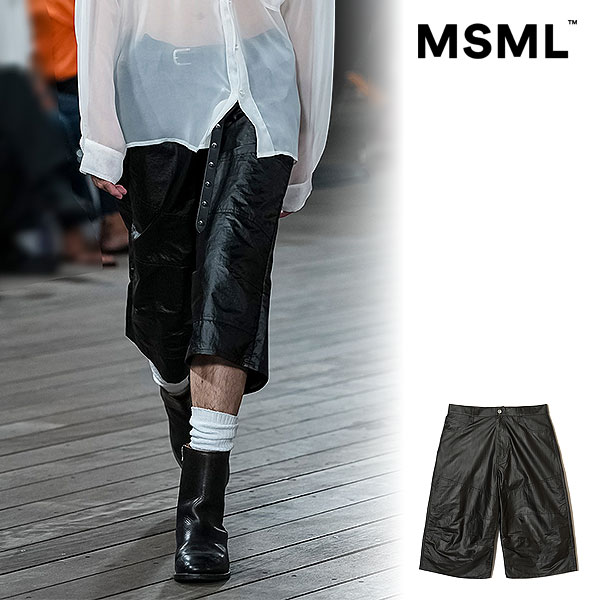 2026 春夏 先行予約 2月中旬～下旬入荷予定 MSML エムエスエムエル GLOSSY WIDE CROPPED PANTS パンツ 送料無料 キャンセル不可