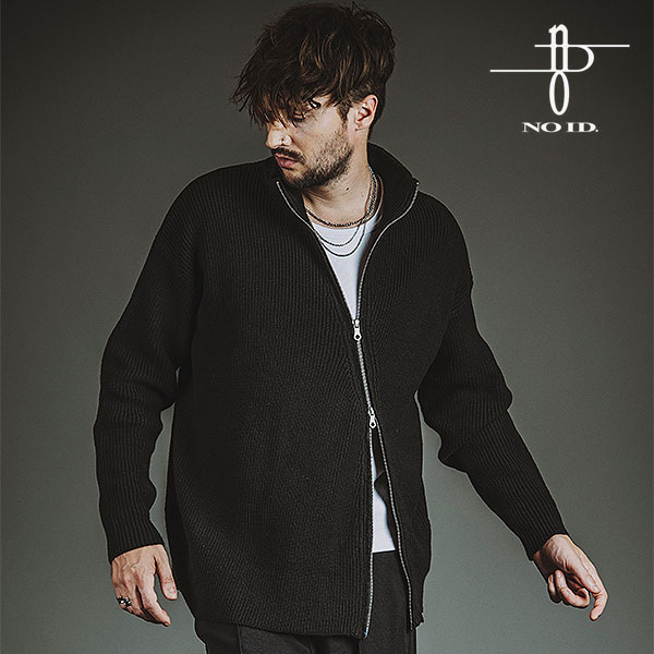 30％OFF SALE セール NO ID. BLACK ノーアイディー アシンメトリ-ドライバーズニットCD メンズ カーディガン ニット 送料無料