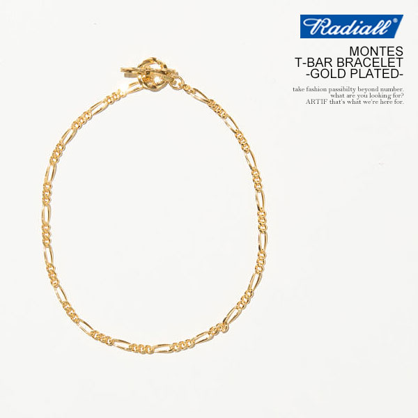 RADIALL ラディアル MONTES - T-BAR BRACELET -GOLD PLATED- radiall メンズ ブレスレット チェーンブレスレット 925シルバー 送料無料 ストリート