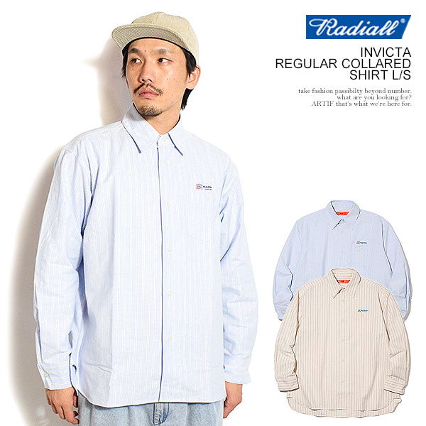20％OFF SALE セール RADIALL ラディアル INVICTA - REGULAR COLLARED SHIRT L/S radiall メンズ シャツ 長袖 ストライプシャツ 送料無料 ストリート