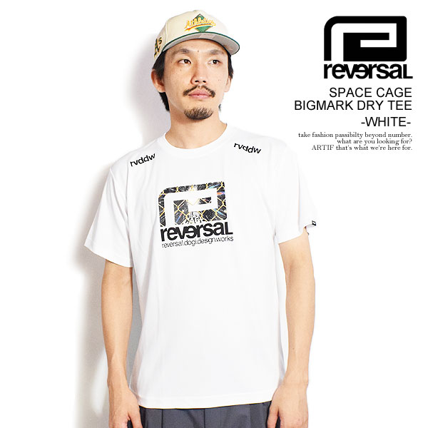 reversal リバーサル SPACE CAGE BIGMARK DRY TEE -WHITE- メンズ Tシャツ 半袖 ドライTシャツ 吸水速乾 rvddw 送料無料 ストリート