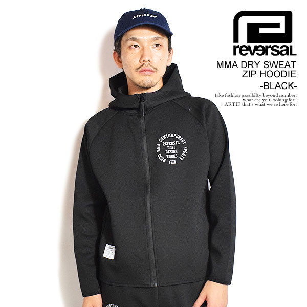 reversal リバーサル MMA DRY SWEAT ZIP HOODIE -BLACK- メンズ パーカー ジップパーカー ドライパーカー ダンボールニット rvddw 送料無料 ストリート