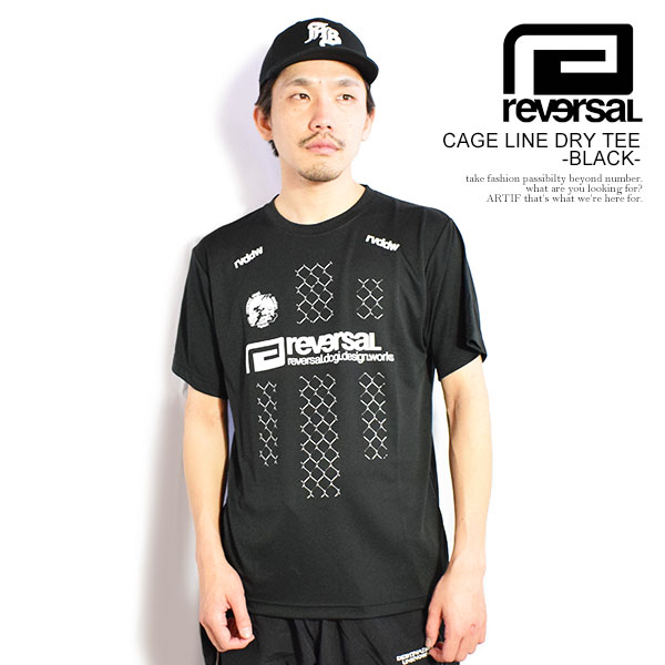 reversal リバーサル CAGE LINE DRY TEE -BLACK- メンズ Tシャツ 半袖 ドライTシャツ 吸水速乾 rvddw 送料無料 ストリート