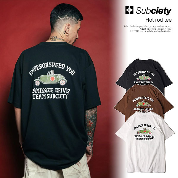 SUBCIETY サブサエティ Hot rod tee メンズ Tシャツ 半袖 グラフィックTシャツ ホットロッド 送料無料 ストリート