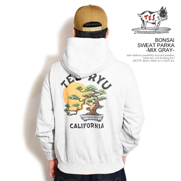 The Endless Summer エンドレスサマー TES BONSAI SWEAT PARKA -MIX GRAY- メンズ パーカー プルオーバー TES 送料無料 ストリート