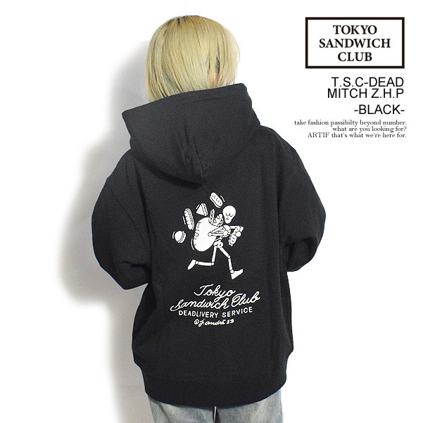 30％OFF SALE セール TOKYO SANDWICH CLUB トウキョウサンドウィッチクラブ T.S.C-DEAD MITCH Z.H.P -BLACK- メンズ パーカー ジップパーカー 送料無料 ストリート