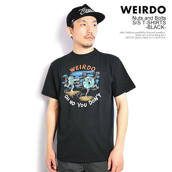 WEIRDO ウィアード Nuts and Bolts - S/S T-SHIRTS -BLACK- メンズ Tシャツ 半袖 グラフィックTシャツ アメカジ 送料無料｜ＡＲＴＩＦ