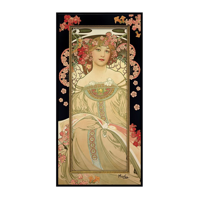 《決算★10%OFFクーポン》 名画 額 絵画 額アンティーク 額縁 アンティーク ビッグアート～名画Lシリーズ～(ミュシャ「夢想」)