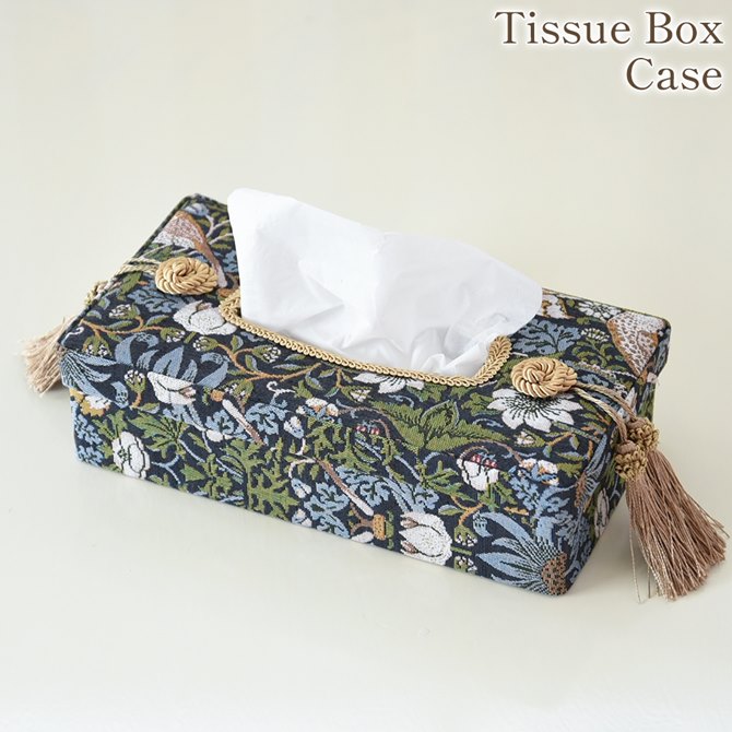 楽天市場】ティッシュボックスケース バード&ストロベリー アクア