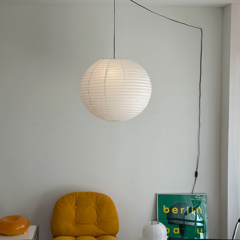4mコード コンセント式 Rice Paper Shade 和紙 ペンダントライト【ART