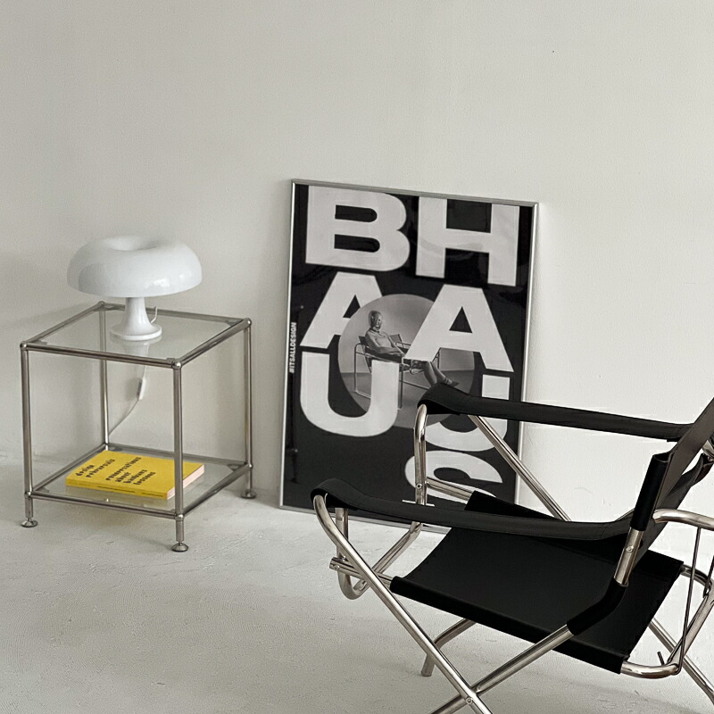 BAUHAUS レタリング シルバーフレーム アートポスター 80&times;60cm【ART OF BLACK】｜ART OF BLACK