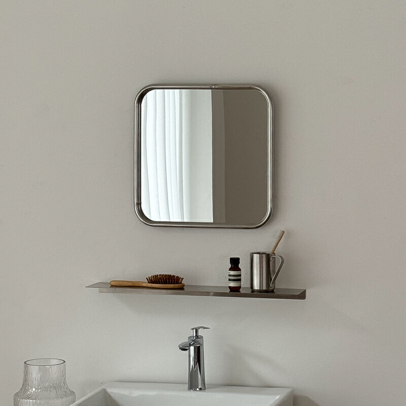 楽天市場】ブラウン フレーム ウェーブシルエット ミラー 壁掛け 【ART