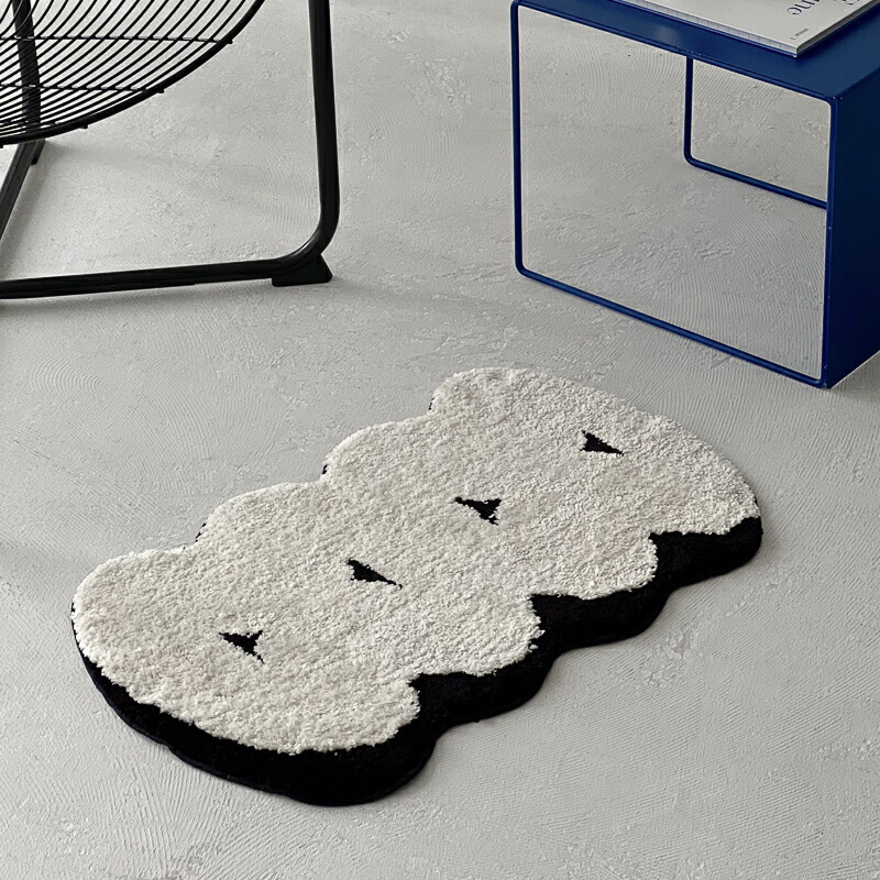 cloud モノトーン ラグ 44cm×69cm / 65cm×105cm【ART OF BLACK】