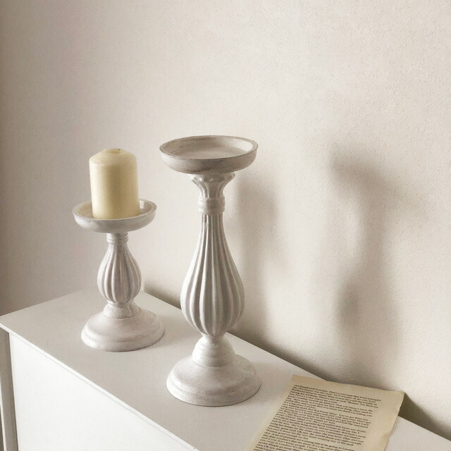 キャンドルスタンド　2本セット　足部分に大小ビーズなど使用 キャンドルスタンドDIYのインテリア・手作りの実例 ｜ RoomClip