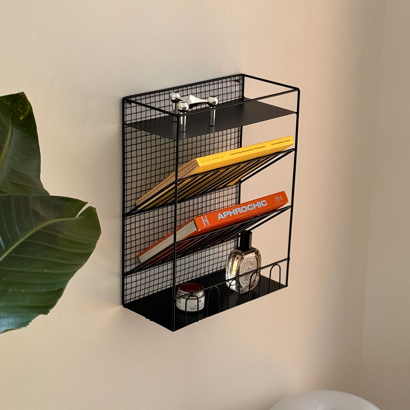 ラタン ウォールマガジンラック 【ART OF BLACK】 shelf-03027-2.jpg