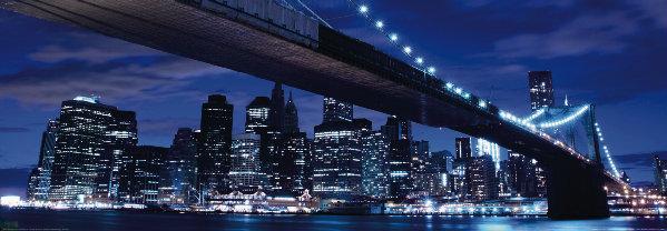 楽天市場 フォトポスター 夜のマンハッタンとブルックリン橋 ニューヨーク 33cm 95cm アートオブポスター