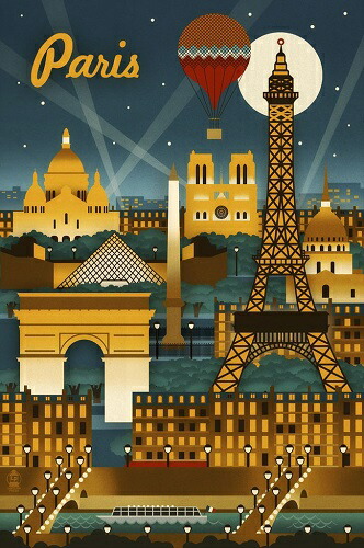 Lantern Press アートポスター Paris パリ 508 762mm おしゃれインテリアに 余白カット済みポスター Butlerchimneys Com