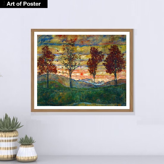 楽天市場】【エゴン・シーレ 絵画アートポスター】『四本の木』(406