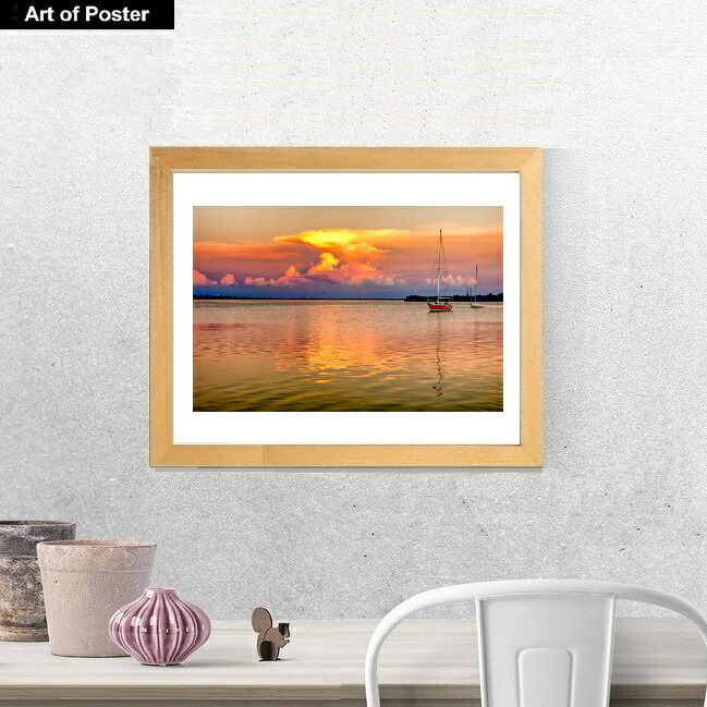 楽天市場】【ブルー＆ウォーター シリーズ 額付 アートポスター