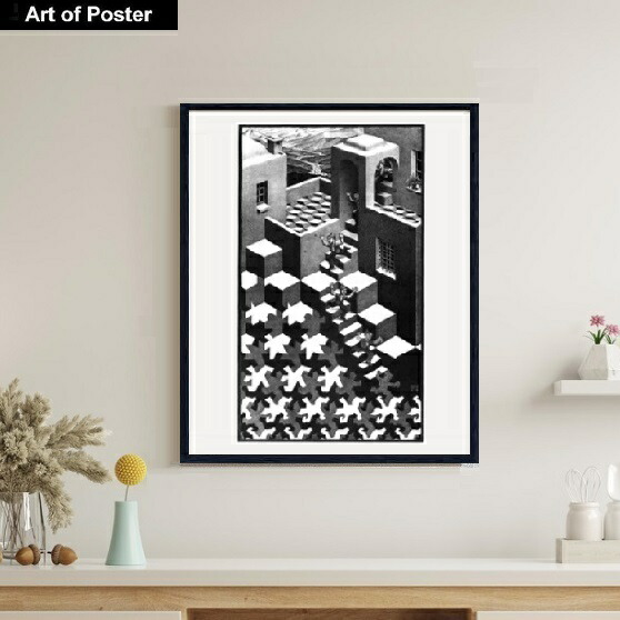 楽天市場】【マウリッツ・エッシャー アルミ額装ポスター】三つの世界