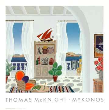 【トーマス・マックナイトT.McKNIGHT 絵画 アートポスター】レッドカウチ トーマス・マックナイトT.McKNIGHT 絵画 アートポスター】レッド