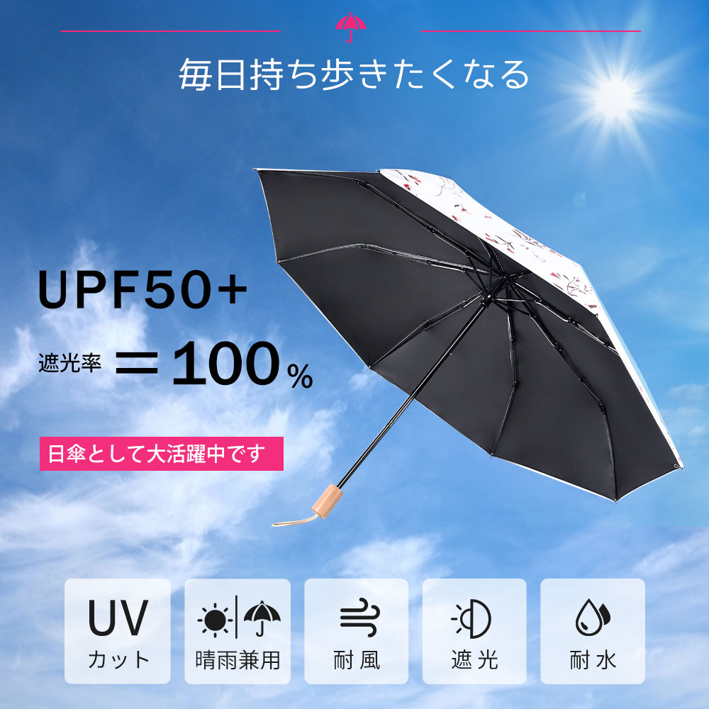 楽天市場 折りたたみ傘 日傘 8本骨 折り畳み傘 レディース 軽量 晴雨兼用 梅雨対策 遮光率99 Uvカット 紫外線対策 傘 耐強風 超撥水 花柄 おしゃれ 大きい Artpiece