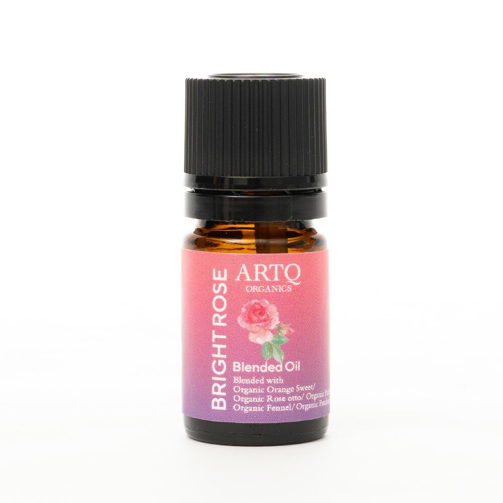 [クーポン配布中]ARTQ ORGANICS ブライトローズ ブレンドオイル【5ml】 アロマティーク オーガニクス オーガニック アロマ アロマオイル 精油 エッセンシャルオイル ローズ 女性 PMS 華やか アロマセラピー 母の日 ギフト Mother’s Day プレゼント 実用的