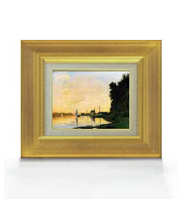【油絵直筆 絵画】クロード・モネ Argenteuil, Late Afternoon Ｆ０サイズ 額入り 【額入り】 絵画 販売 油彩 風景画 316&times;271mm 複製画 送料無料 プレゼント ギフト 開店祝い 開業祝い 退職祝い 新築祝い リビング 玄関 モダン アートフレーム 壁掛け｜絵画販売アートレスト 10,175円