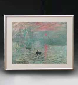 【油絵 直筆仕上げ】クロード・モネ 印象、日の出 アートフレーム サイズ 額入りM 【油彩 布キャンバス 国内生産】 絵画 販売 風景画 511×418mm 複製画 送料無料 モネ展|絵画販売アートレスト