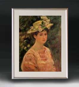 楽天市場】ルノワール「麦わら帽子を被った少女」10号 立体複製名画