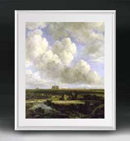 【油絵 直筆仕上げ】ロイスダール View of Haarlem with Bleaching Grounds アートフレーム サイズ 額入りL 【油彩 布キャンバス 国内生産】 絵画 販売 風景画 641×531mm 複製画 送料無料|絵画販売アートレスト