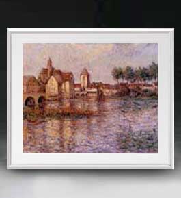 【油絵 直筆仕上げ】シスレー Moret-sur-Loing アートフレーム サイズ 額入りL 【油彩 布キャンバス 国内生産】 絵画 販売 風景画 641×531mm 複製画 送料無料 プレゼント ギフト 開店祝い 開業祝い 退職祝い 新築祝い リビング 玄関 モダン アートフレーム 壁掛け|絵画販売アートレスト