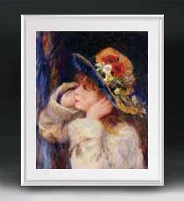 楽天市場】【油絵 直筆仕上げ】ルノワール レースの帽子の少女 アート