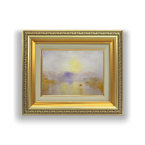 ターナー ノラム城、 日の出 SMサイズ 油絵直筆仕上げ 372×303mm 額縁ガラス板 | 絵画 アート インテリア 壁掛け複製画