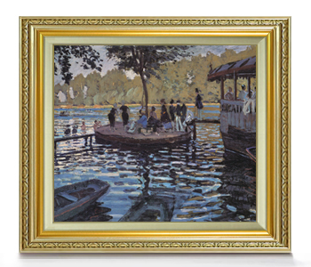 海外並行輸入正規品 油彩画 クロード モネ 送料無料 10号 油彩 風景画 673 599mm 複製画 額縁付 絵画 販売 直筆仕上げ F10 油絵 ラ グルヌイエール Dgb Gov Bf