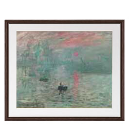 クロード モネ 印象 日の出 アートフレーム 直筆仕上げ サイズｌ ブラウン 油絵 インテリア 壁掛 プレゼント ギフト 油彩 布キャンバス 直筆仕上げ 印象 日の出 アートフレーム 絵画 複製画 油彩 布キャンバス 送料無料 国内生産 油絵 複製画