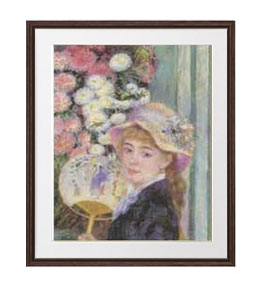 楽天市場】【油絵 直筆仕上げ】ルノワール 団扇を持つ少女 F6 【額入り