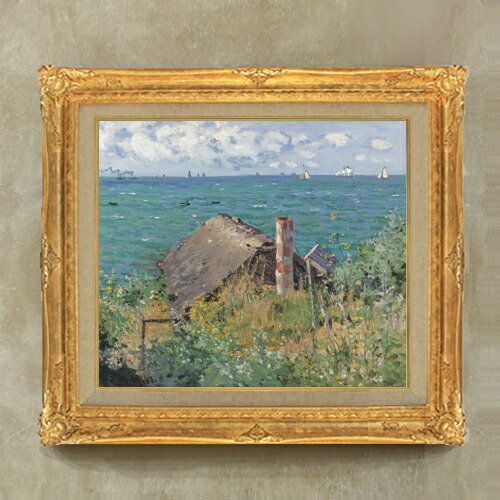 クロード・モネ　油絵複製画　印象派 風景画 金色フレーム付き Amazon.co.jp: アートパネル クロード・モネ 油絵 印象派 セーヌ川