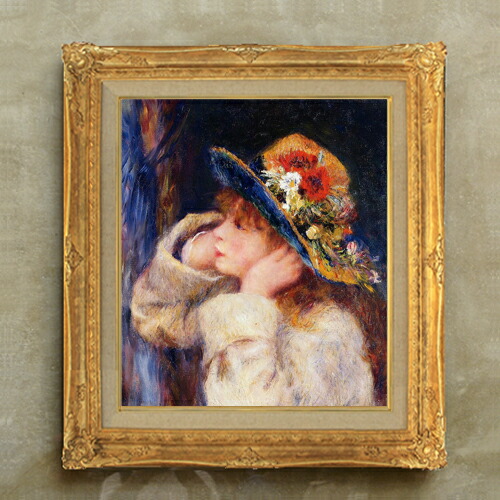 楽天市場】【油絵 直筆仕上げ】ルノワール 雛菊と少女 F10 【額入り