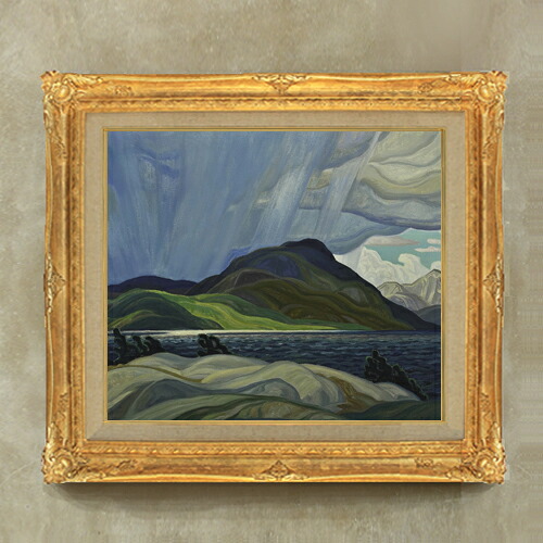【油絵 直筆仕上げ】カーマイケル Lake Wabagishik F10 【額入り】 絵画 販売 10号 油彩 風景画 671×597mm 複製画 送料無料 プレゼント ギフト 開店祝い 開業祝い 退職祝い 新築祝い リビング 玄関 モダン アートフレーム 壁掛け