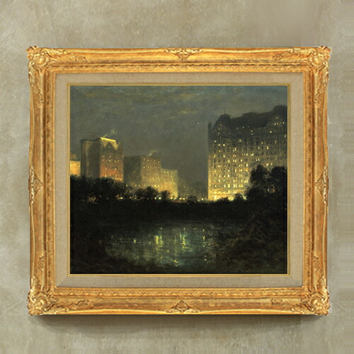 【油絵 直筆仕上げ】デリック The PlazaWilliam F10 【アップグレード額縁】 絵画 販売 10号 油彩 風景画 664&times;589mm 複製画 送料無料 プレゼント ギフト 開店祝い 開業祝い 退職祝い 新築祝い リビング アートフレーム 壁掛け｜絵画販売アートレスト