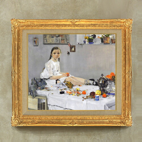 【油絵 直筆仕上げ】フェーシン Portrait of Varya Adoratskaya F10 【額入り】 絵画 販売 10号 油彩 人物画 671×597mm 複製画 送料無料 プレゼント ギフト 開店祝い 開業祝い 退職祝い 新築祝い リビング 玄関 モダン アートフレーム 壁掛け