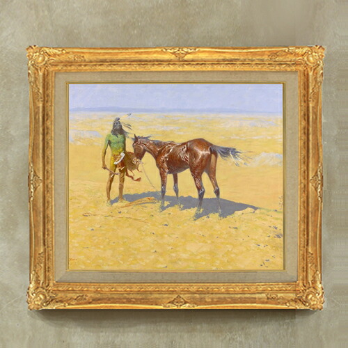 【油絵 直筆仕上げ】レミントン Ridden Down F10 【額入り】 絵画 販売 10号 油彩 風景画 671×597mm 複製画 送料無料 プレゼント ギフト 開店祝い 開業祝い 退職祝い 新築祝い リビング 玄関 モダン アートフレーム 壁掛け