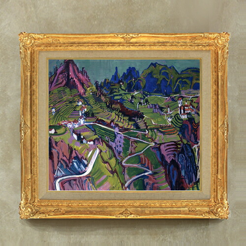 【油絵 直筆仕上げ】アルバート・ミュラー ティチーノの風景画 F10 【アップグレード額縁】 絵画 販売 10号 油彩 風景画 664&times;589mm 複製画 送料無料 プレゼント ギフト 開店祝い 開業祝い 退職祝い 新築祝い リビング アートフレーム 壁掛け｜絵画販売アートレスト
