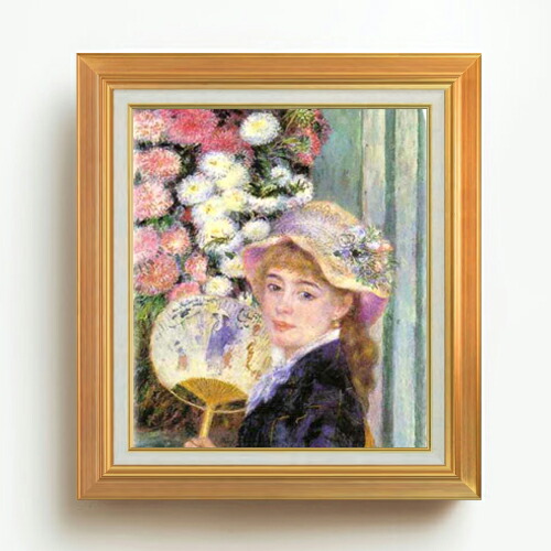 楽天市場】【油絵 直筆仕上げ】ルノワール 団扇を持つ少女 F6 【額入り