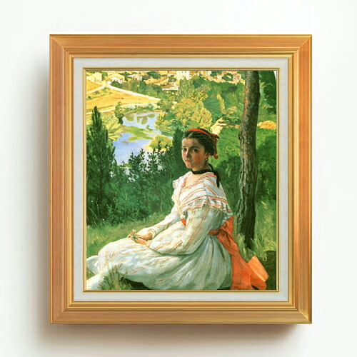 【油絵 直筆仕上げ】フレデリック・バジール 村の眺め F10 【アップグレード額】 絵画 販売 10号 油彩 人物画 677×603mm 複製画 送料無料 プレゼント ギフト 開店祝い 開業祝い 退職祝い 新築祝い リビング 玄関 モダン アートフレーム 壁掛け
